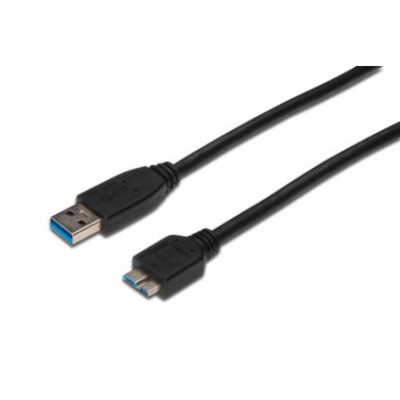 Digitus USB 3.0 kabel, USB A - Micro USB B, M / M, 1 m,UL...