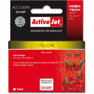 ActiveJet inkoust Canon CLI-526Y, 10 ml,  new    ACC-526Y