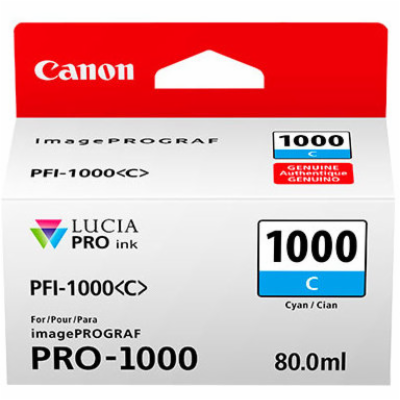 Canon 0547C001 - originální Canon PFI-1000 C, azurový