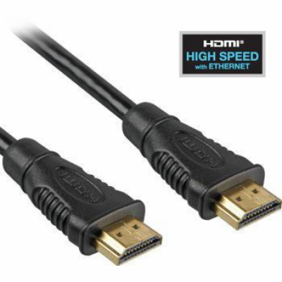PremiumCord HDMI High Speed + Ethernet kabel, zlacené kon...