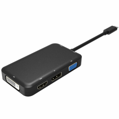 PremiumCord Převodník USB-C na HDMI + DVI + VGA + Display...