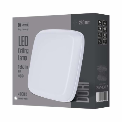 LED přisazené svítidlo DORI, čtvercové bílé 18W neut.b.,IP54
