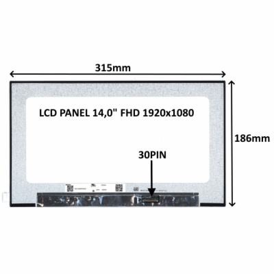 SIL LCD PANEL 14,0" FHD 1920x1080 30PIN MATNÝ IPS / BEZ Ú...