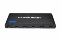PremiumCord HDMI splitter 1-4 porty kovový s napájením, 4K, FULL HD, 3D