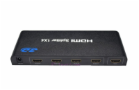HDMI 1.4a splitter 1-4 portů kovový, 3D, FullHD