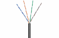 goobay TP Kabel 4x2,drát UTP Cat5e AWG24, 100m, černá, venkovní provedení