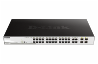 D-Link DGS-1210-28MP 28-port Gigabit Smart+ PoE Switch, 24x GbE PoE+, 4x RJ45/SFP, PoE 370W