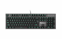 Mechanická herní klávesnice GENESIS THOR 300, US layout, zelené podsvícení, Outemu Blue switch