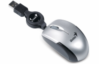GENIUS myš MicroTraveler V2/ drátová/ 1200 dpi/ USB/ stříbrná