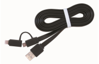 GEMBIRD USB 2.0 COMBO, MicroUSB + Lightning, 1m, černý