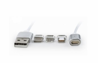 GEMBIRD CC-USB2-AMLM31-1M Magnetic USB charging combo 3-in-1 cable silver 1 m