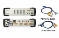 Aten CS-1734BC KVM přepínač USB Hub, OSD, 4PC audio+USB-PS/2 ATEN přepínač 4-port KVMP USB+PS/2, usb hub, audio, OSD, 1.2m kabely