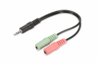 DIGITUS Adaptér / převodník audio sluchátek , 3,5 mm stereo (4-pin)
