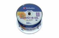 Verbatim DVD+R DL 8,5GB 8x, 50ks (97693) VERBATIM DVD+R DL AZO 8,5GB, 8x, printable, inverse stack, spindle 50 ks