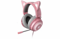 RAZER sluchátka Kraken Kitty, USB Headset, Chroma, Quartz / růžová