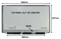 SIL LCD PANEL 15,6" HD 1366x768 40PIN MATNÝ / ÚCHYTY NAHOŘE A DOLE 77044552 LCD PANEL 15,6" HD 1366x768 40PIN MATNÝ / ÚCHYTY NAHOŘE A DOLE