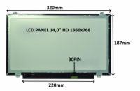 SIL LCD PANEL 14,0" HD 1366x768 30PIN MATNÝ / ÚCHYTY NAHOŘE A DOLE 77046738 LCD PANEL 14,0" HD 1366x768 30PIN MATNÝ / ÚCHYTY NAHOŘE A DOLE