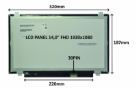 SIL LCD PANEL 14,0" FHD 1920x1080 30PIN MATNÝ IPS / ÚCHYTY NAHOŘE A DOLE 77047414 LCD PANEL 14,0" FHD 1920x1080 30PIN MATNÝ IPS / ÚCHYTY NAHOŘE A DOLE