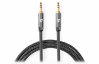 NEDIS PROFIGOLD stereo audio kabel/ 3,5 mm jack zástrčka - 3,5 mm jack zástrčka/ bavlna/ šedý/ BOX/ 2m