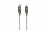 Gembird CC-USB2B-CM8PM-1.5M Lightning, 1,5m, šedý Gembird kabel nabíjecí USB-C (M) na 8pin Lightning (M), 1,5 m, prémiový, opletený, bílý