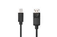 NEDIS kabel mini DisplayPort/DisplayPort 1.2/ zástrčka mini DisplayPort - zástrčka DisplayPort/ 4K/ černý/ bulk/ 1m