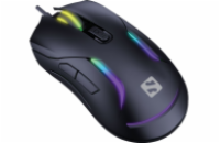 Sandberg LightFlow 6D Gamer Mouse, herní myš, 3600dpi, LED podsvícení, černá