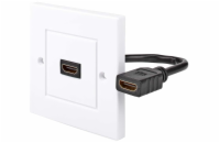 NEDIS nástěnný Box HDMI/ 1x HDMI zásuvka/ 4K@60Hz/ 18 Gbps/ pozlacené/ box/ černo-bílý