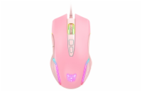 DeTech Herní myš Onikuma CW905, optická, 7D, RGB, růžová Designová herní myš se sedmi programovatelnými tlačítky, přepínačem rozlišení, LED podsvícením, drátová s délkou kabelu 1,5m, USB