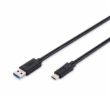 ASSMANN USB Type-C connection cable type C to A M/M 1.0m Super Speed bl