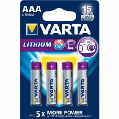 Baterie Varta 6103, AAA/R03 lithium Blistr(4)
