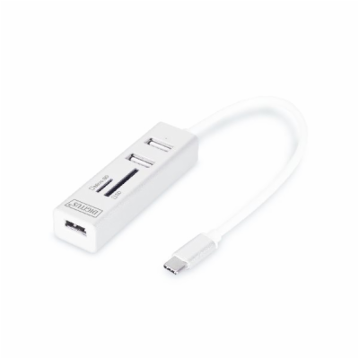 DIGITUS USB 2.0 Type-C s ctečka karet 3x USB 2.0. 1x SD, ...