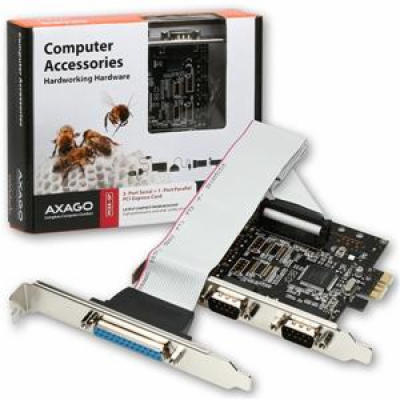 AXAGO,  PCEA-SP, PCI express karta, 2x RS232, 1x LPT, Ful...