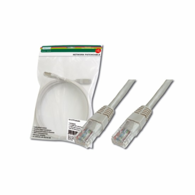 Digitus Patch Cable, UTP, CAT 5e, AWG 26/7, měď, šedý 15m