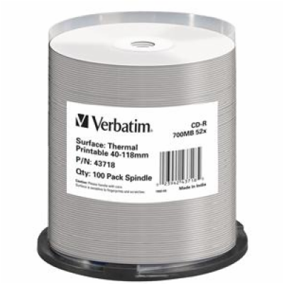 VERBATIM CD-R(100-Pack)Spindle/AZO/52x/700MB/Thermal Prin...
