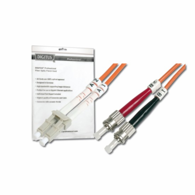 DIGITUS Fiber Optic Patch Cord, LC to ST, Multimode 50/12...