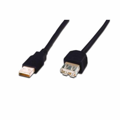 Digitus USB kabel prodlužovací A-A, 2xstíněný, měď, 5m, č...