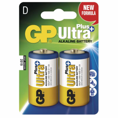 Baterie D (R20) alkalická GP Ultra Plus Alkaline  2ks