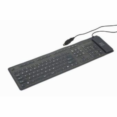 GEMBIRD KB-109F-B Flexible keyboard USB + OTG black color...