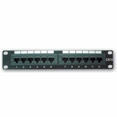 XtendLan Patch panel 10", 1U / 12 portů, CAT5E, osazený