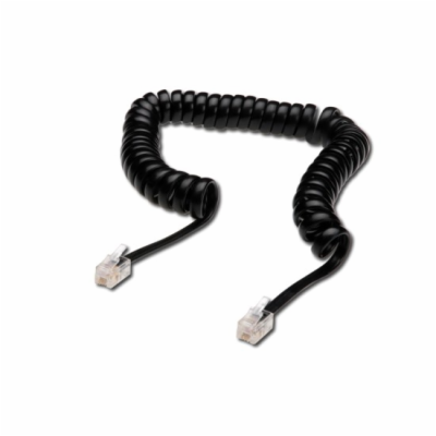 Digitus kabel RJ10 pro telefonní sluchátko, kroucený, čer...