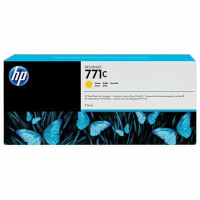 HP 771C Yellow DJ Ink Cart, 775 ml, B6Y10A