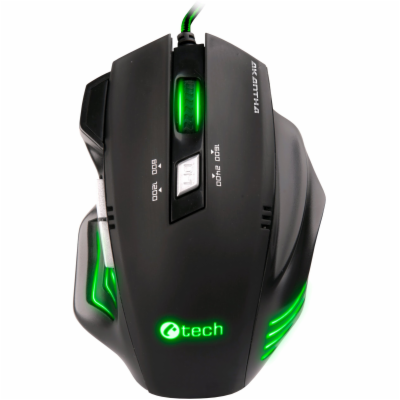 C-TECH herní myš Akantha (GM-01G), herní, zelené podsvíce...
