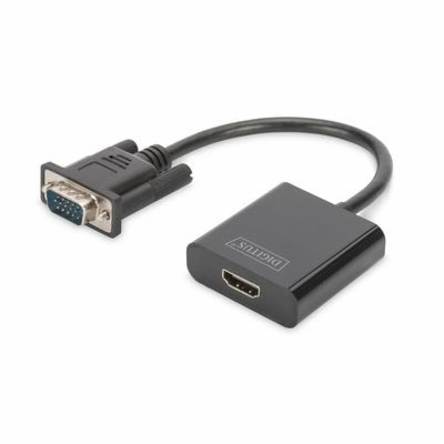 DIGITUS Převodník VGA na HDMI + zvuk (3,5 mm) Full HD (10...