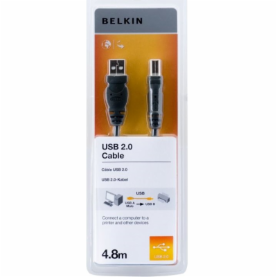 Belkin kabel USB 2.0. A/B řada standard, 4,8m