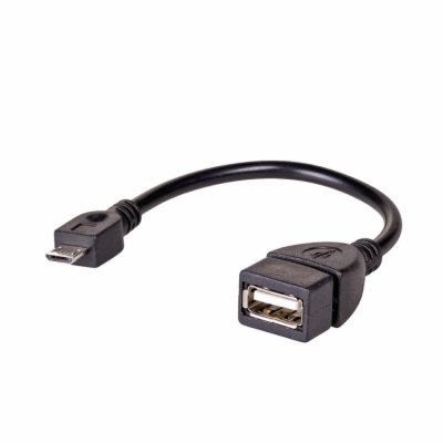 Akyga adaptér s kabelem USB-AF/microUSB/ABS/cerná