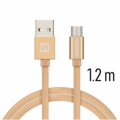 Swissten Datový Kabel Textile Usb / Micro Usb 1,2 M Zlatý