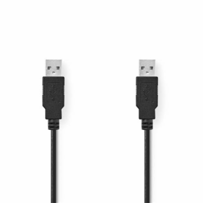 NEDIS kabel USB 2.0/ zástrčka USB-A - zástrčka USB-A/ čer...