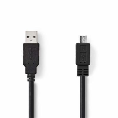 NEDIS kabel USB 2.0/ zástrčka USB-A - zástrčka micro-B/ č...