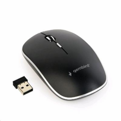 Gembird Myš MUSW-4B-01, černá, bezdrátová, USB nano receiver