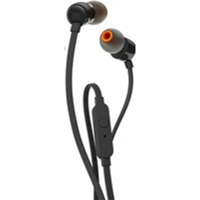 JBL Tune 110 - black (Pure Bass, plochý kabel, mikrofon)